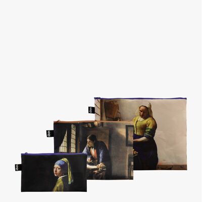 "JOHANNES VERMEER Milkmaid, The Geographer, Girl with a Pearl Earring Recycled Zip Pockets "