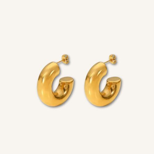 gold plated earhoops | earrings