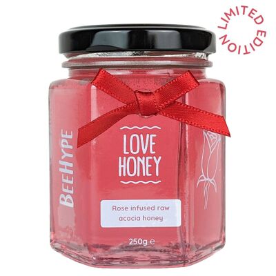 Love Honey - rose oil infused raw acacia honey gift