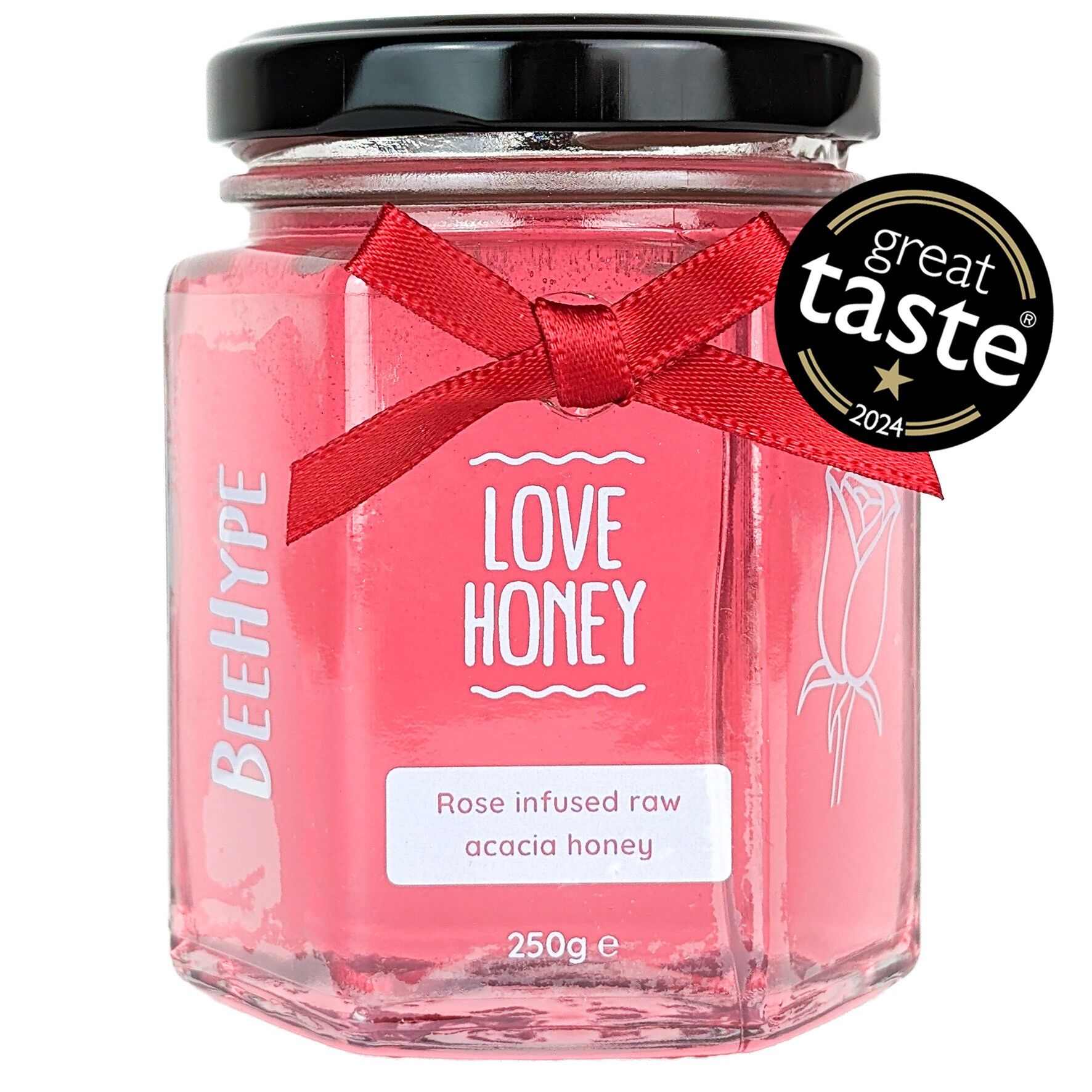 Love Honey – mit Rosenöl angereichertes Geschenk aus rohem Akazienhonig
