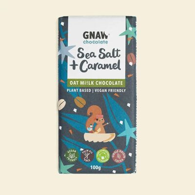 Sea Salt & Crunchy Caramel Oat Mi!lk Chocolate Bar - Vegan Friendly