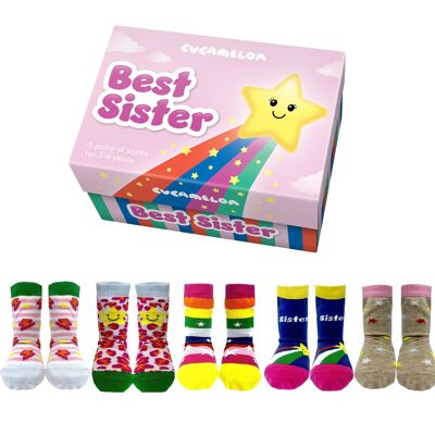 BEST SISTER |5 Pairs for 2-4 Years |Giftbox |Cucamelon