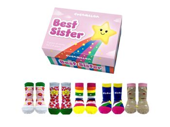 MEILLEURE SOEUR |5 paires pour 2-4 ans |Coffret cadeau |Cucamelon 1