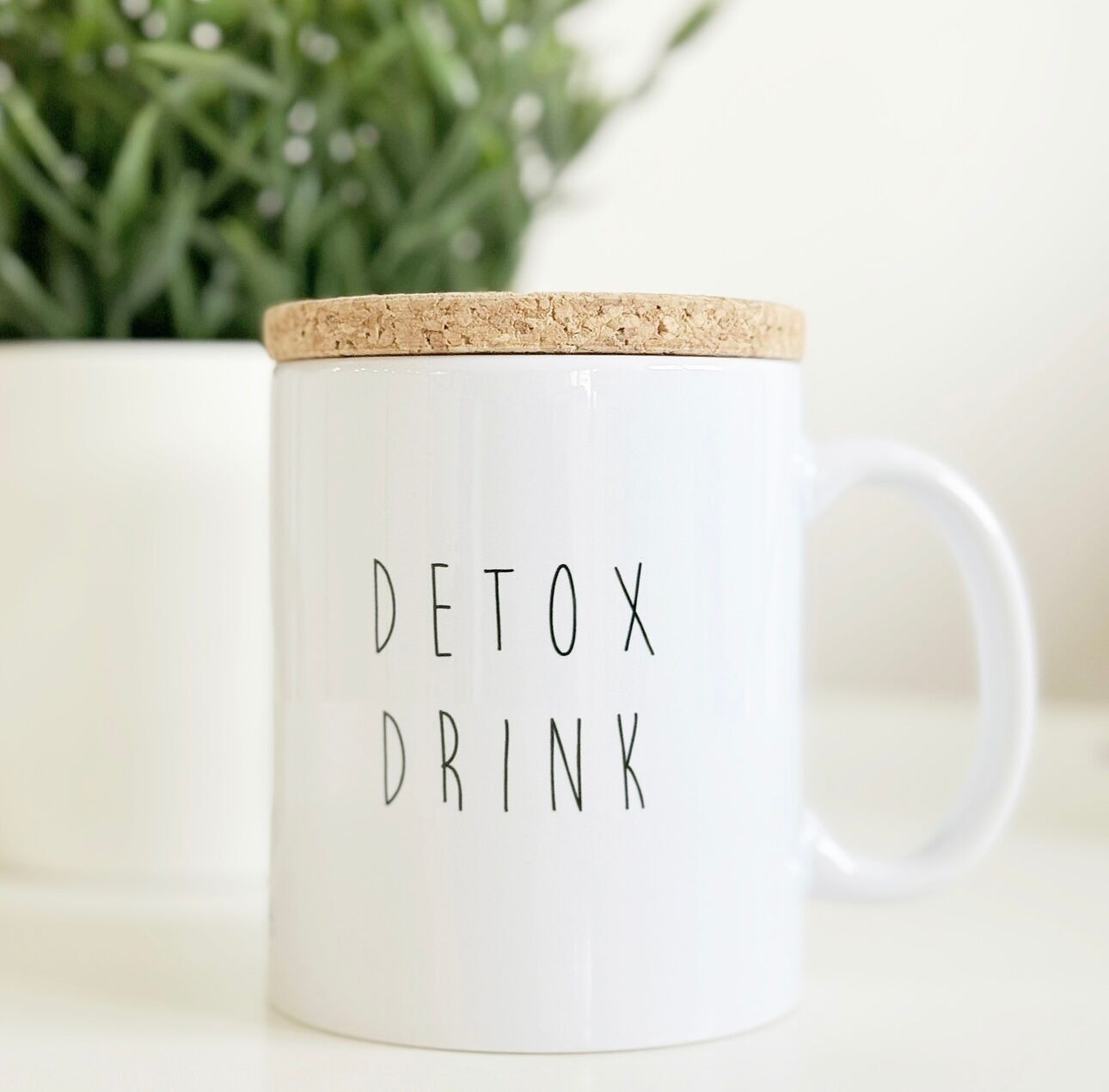 Tazza “Detox drink” con coperchio in sughero