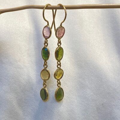 Boucle d'oreille Ila - tourmalines serties (BOHO12)