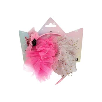 Ensemble bandeau enfant en tulle et couronne et 2 chouchous en tulle 3