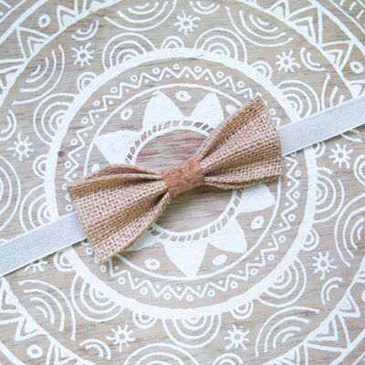 Bow tie in natural jute and cork