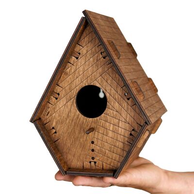 Wooden Bird House "Dark"