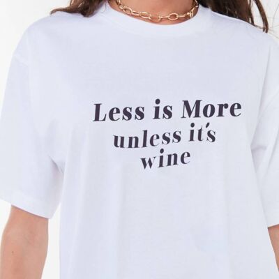 T-Shirt "Less is More - Wine"__XS / Bianco