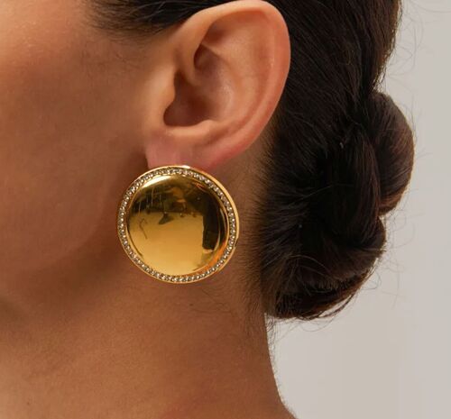 Geometric gold plated earstuds vintage