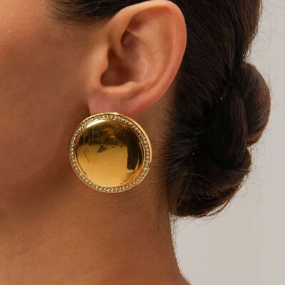 Geometric gold plated earstuds vintage