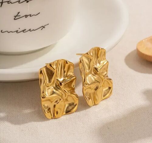 Commute Square 18K gold plated earstuds