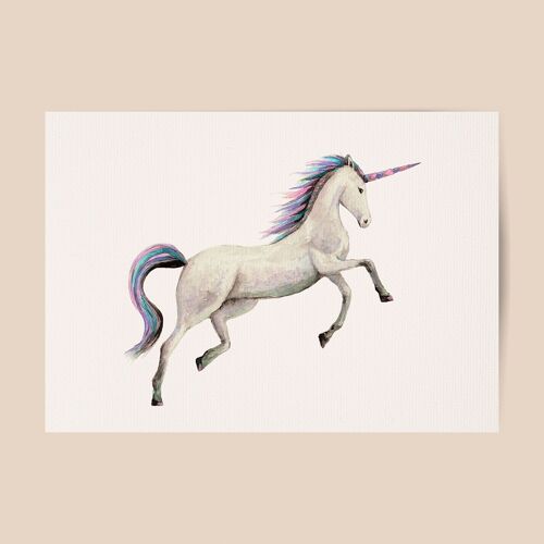 Poster unicorn - A4 or A3 size - kids room / baby nursery