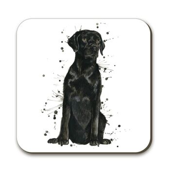 Dessous de verre - Splatter Black Labrador 2