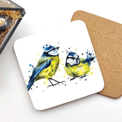 Coaster - Splatter Blue Tits