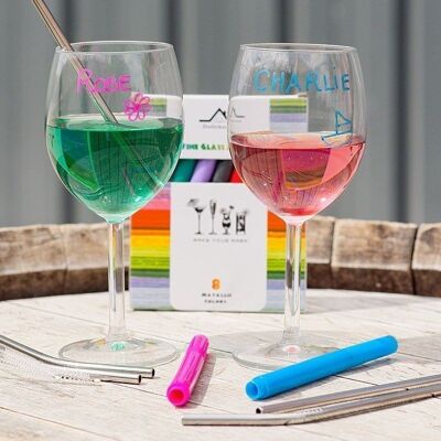 Pack de 8 feutres marqueurs sur verre