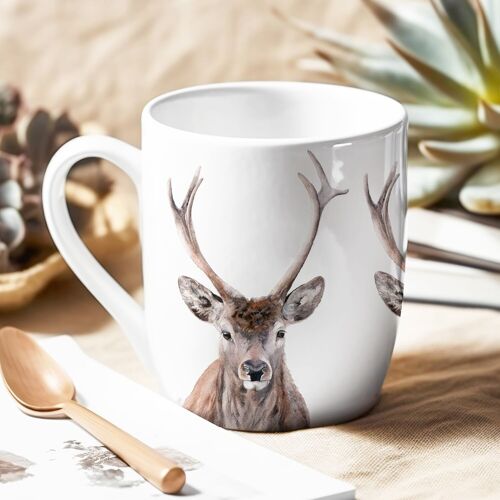 Bone China Mug - Hand-finished - Buck Stag