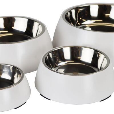 The DoggyBowl Metalic White L