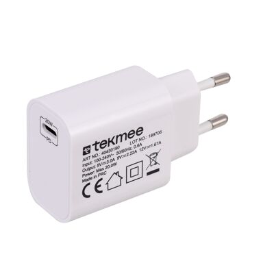 Chargeur mural - TEKMEE chargeur mural chargeur rapide slim blanc