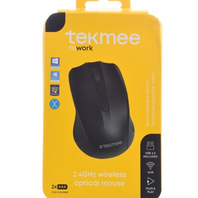 Kabellose Maus – Tekmee Wireless Mouse 2.4 GHz mit Mini-USB-Empfänger,