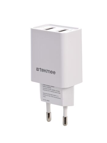Chargeur mural - TEKMEE 2 USB PORTS 2.4A WALL CHARGER WHT 3