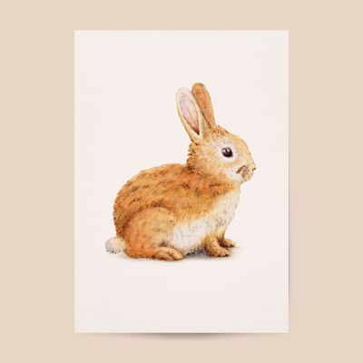 Poster Hase - A4- oder A3-Format - Kinderzimmer / Babyzimmer