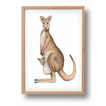 Affiche kangourou - format A4 ou A3 - chambre enfant / crèche bébé 2