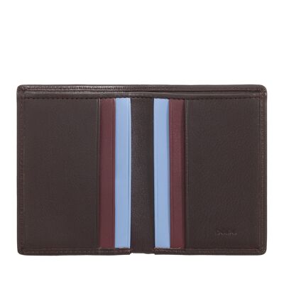 DUDU Small leather men's RFID wallet bifold dark burgundy