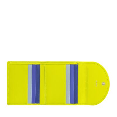Portafoglio donna piccolo in pelle RFID DUDU con cerniera lime