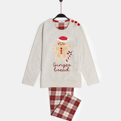 ADMAS Girls' Gingerbread Long Sleeve Pajamas