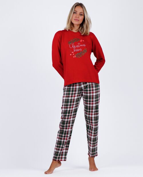 ADMAS Pijama Manga Larga Christmas Kisses para Mujer