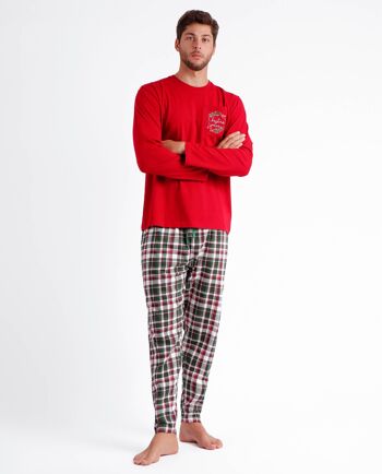 ADMAS Pyjama à manches longues pour homme Noël Nature 1