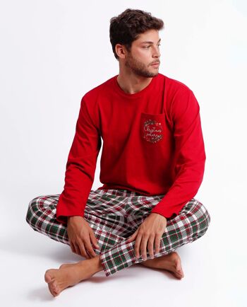 ADMAS Pyjama à manches longues pour homme Noël Nature 2