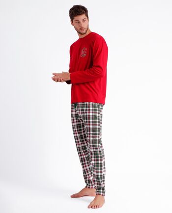 ADMAS Pyjama à manches longues pour homme Noël Nature 4