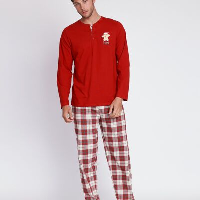 ADMAS Pijama Manga Larga Gingerbread para Hombre