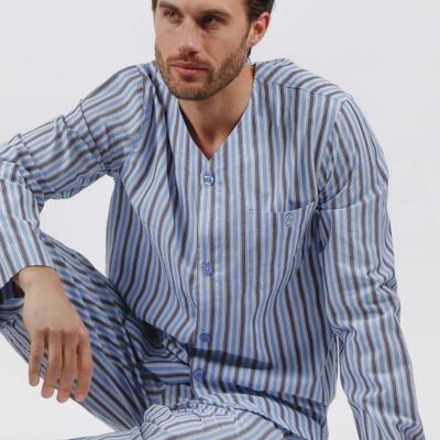 ADMAS CLASSIC offener Langarm-Pyjama mit Streifen für...