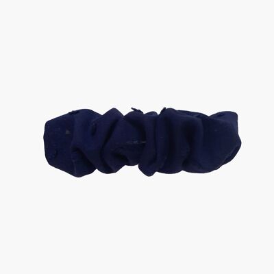 Barrette chouchou enfant / femme - bleu marine plumetis