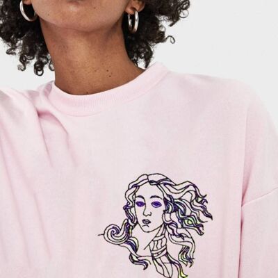Hooded Sweatshirt Choker "Venus"__M / Rosa Chiaro