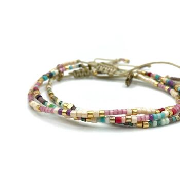 Pack of 3 HIPPY bracelets in pastel colors 2