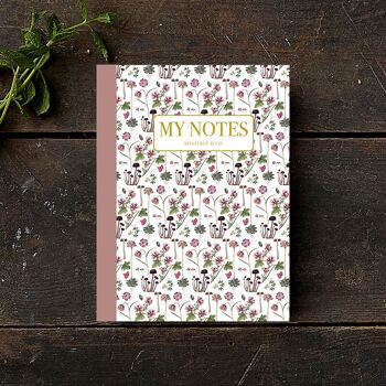 Carnet de notes - Motif floral rose 1