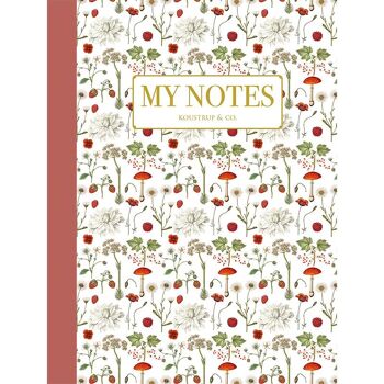 Carnet de notes - Motif floral rouge 2