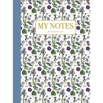 Carnet de notes - Motif floral bleu 2