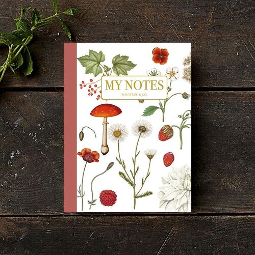 Note Booklet - Red floral