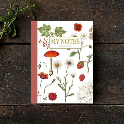 Note Booklet - Red floral