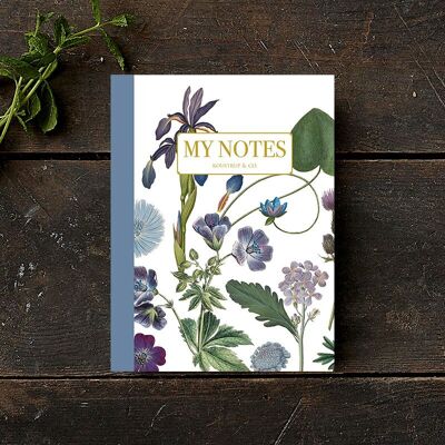 Carnet de notes - Floral bleu