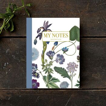 Carnet de notes - Floral bleu 1