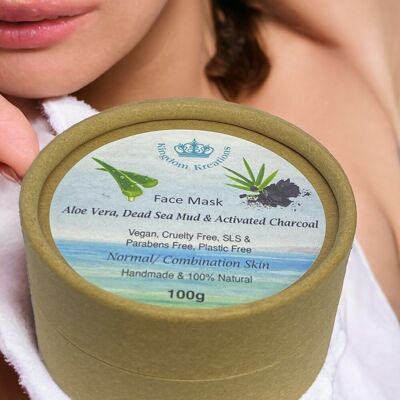 100% Natural Face Mask: Aloe Vera, Dead Sea Mud and Activated Charcoal