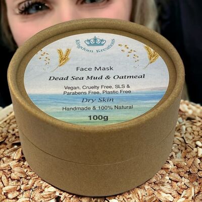 Maschera viso naturale al 100%: fango del Mar Morto e farina d'avena