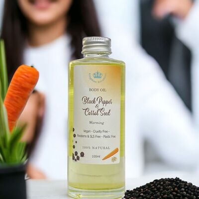 Bath/Massage Body Oil Black Pepper & Carrot Seed