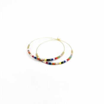 Pack of 3 multi-colored HIPPY hoop earrings 3